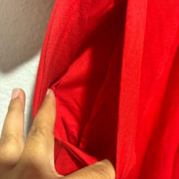 Draper James Womens Fit & Flare Dress 2XL Red 3/4 Sleeve Surplice Neck Pockets - Picture 4 of 9